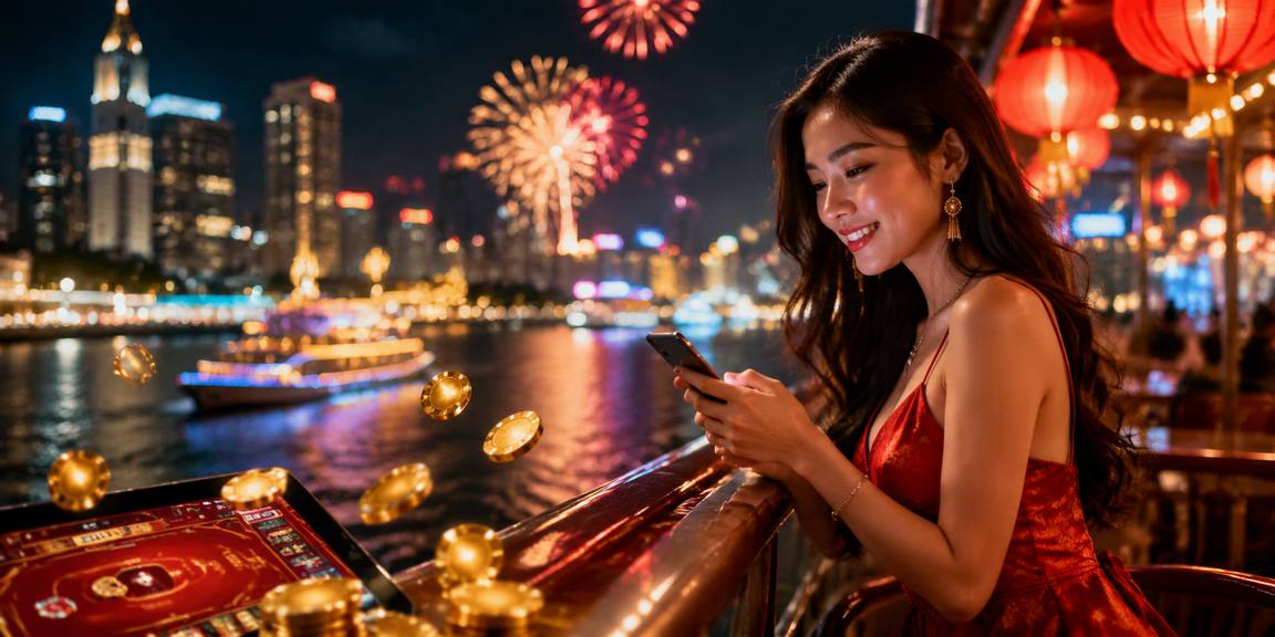 Bàn roulette casino phong cách Sài Gòn với đèn lồng