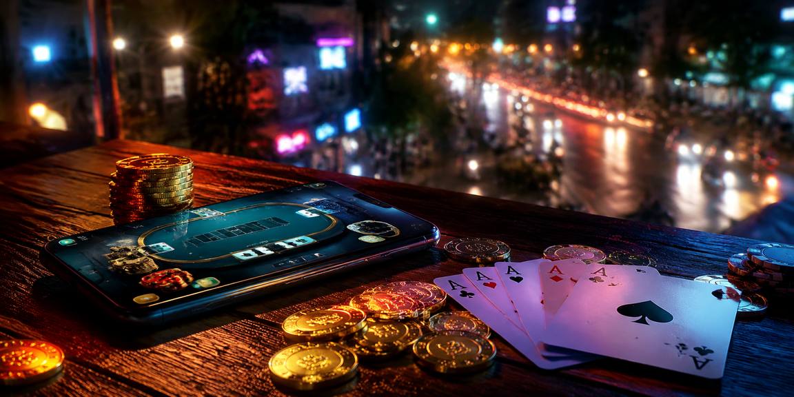 Bàn poker game neon tại không gian giải trí Việt Nam