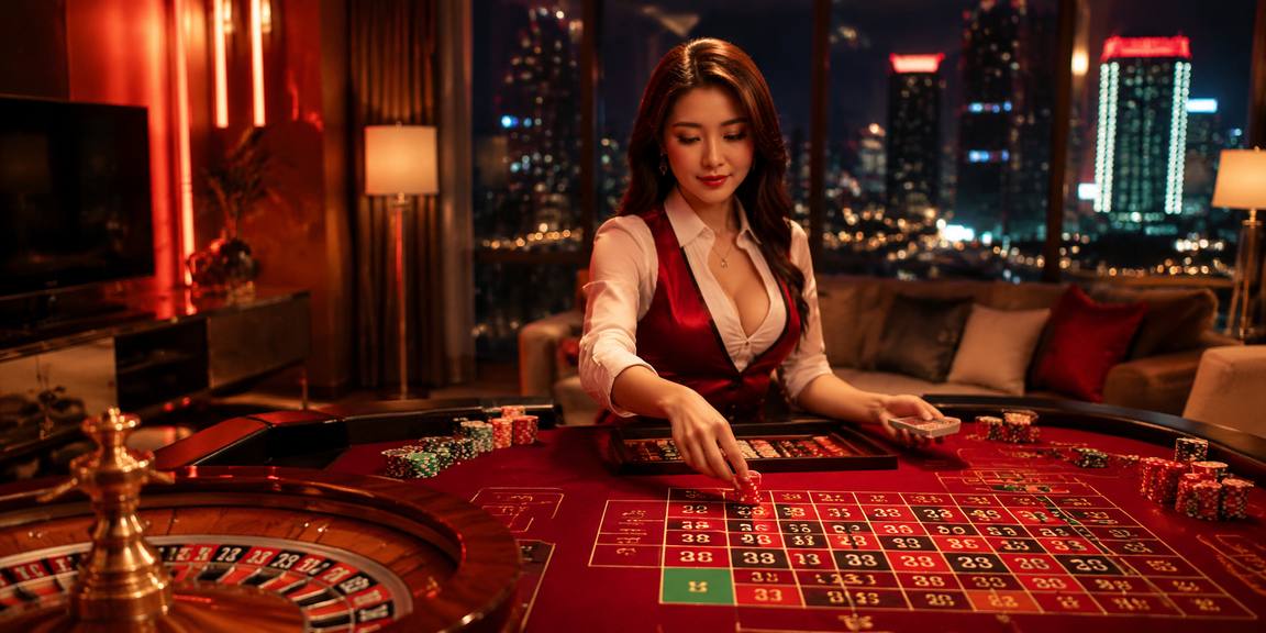 Người mẫu Việt Nam tại bàn roulette casino